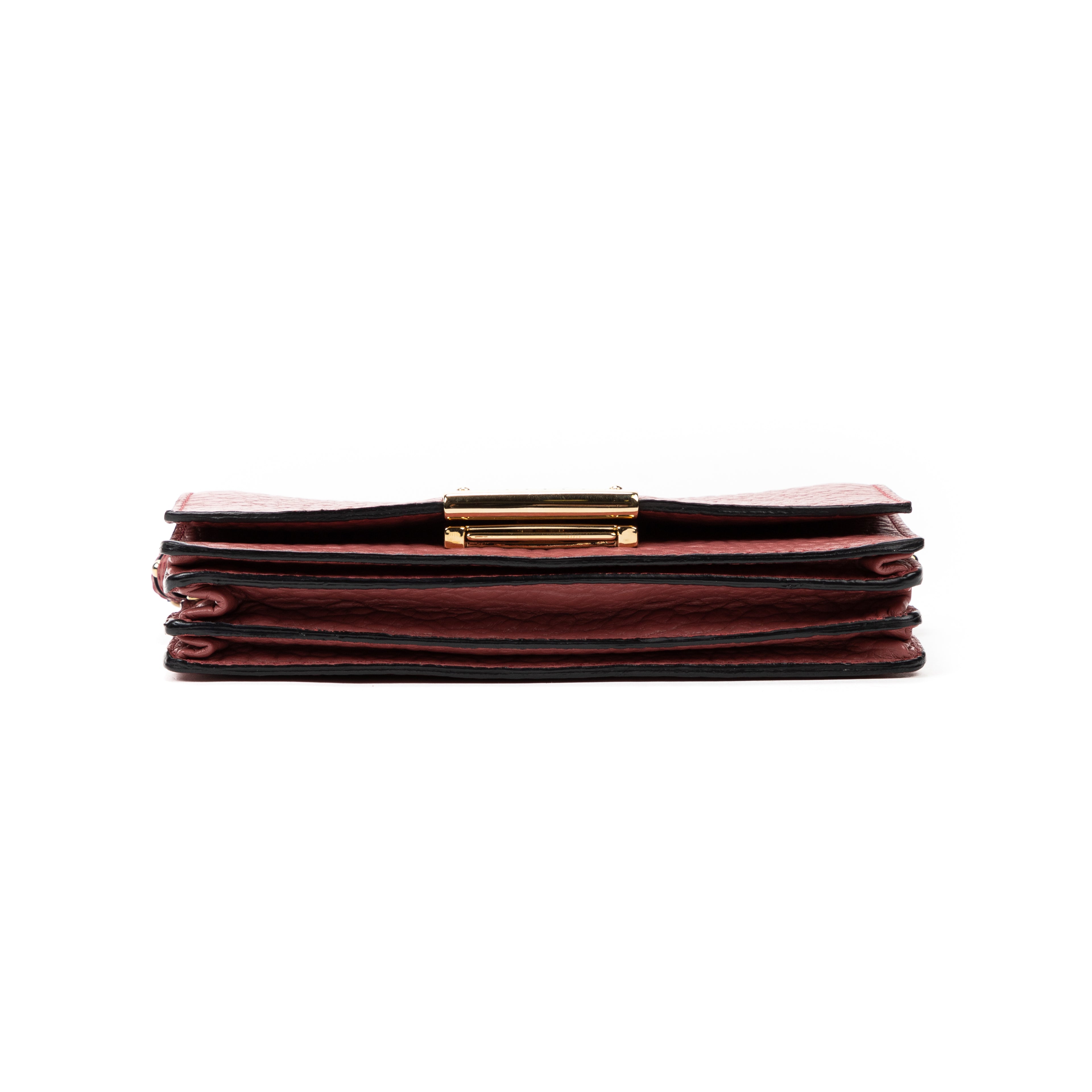Wallet Wallet On Chain Pink Calfskin Leather