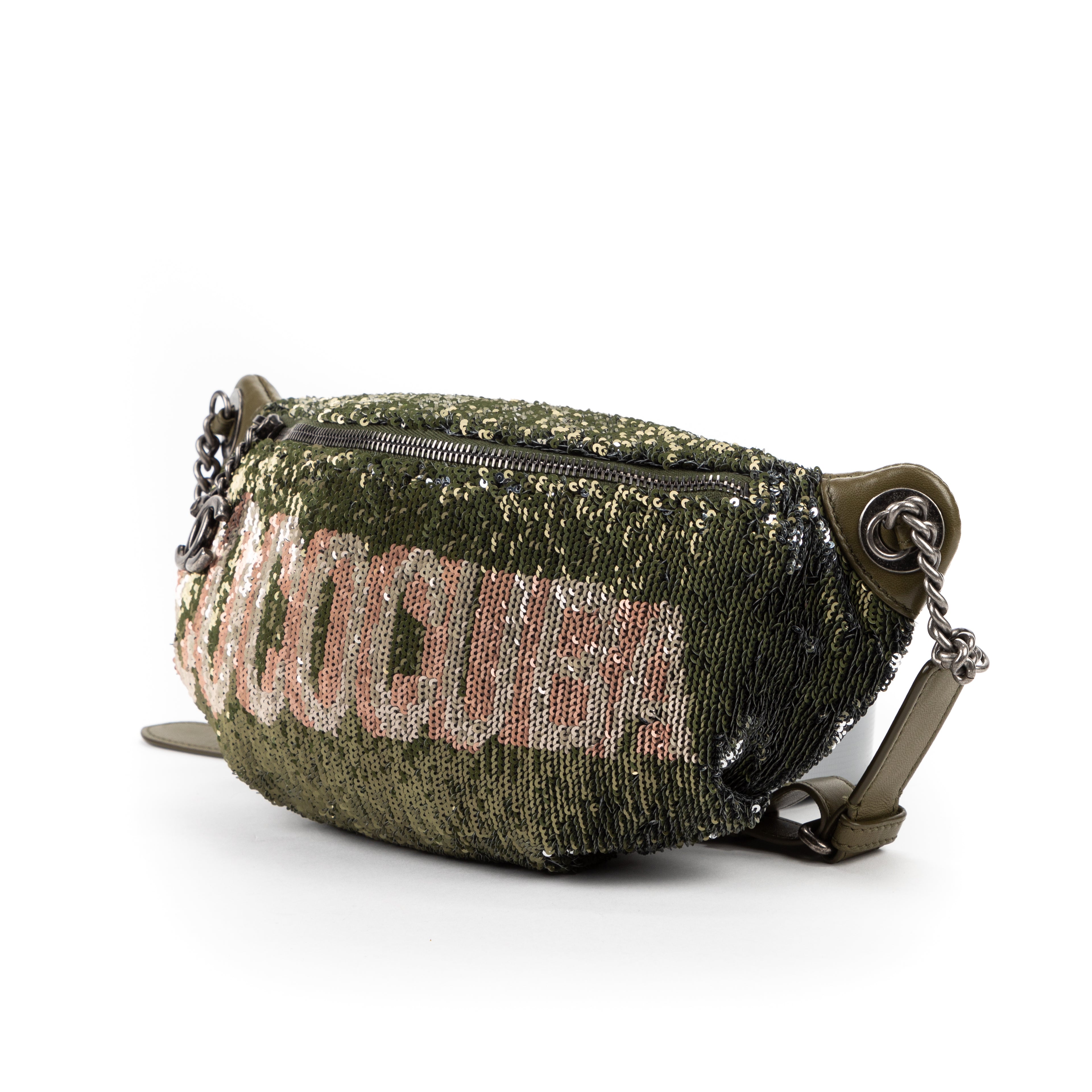 Waist Bag Ltd. Ed. Coco Cuba Belt Pouch Green Coco Cuba Sequins Canvas