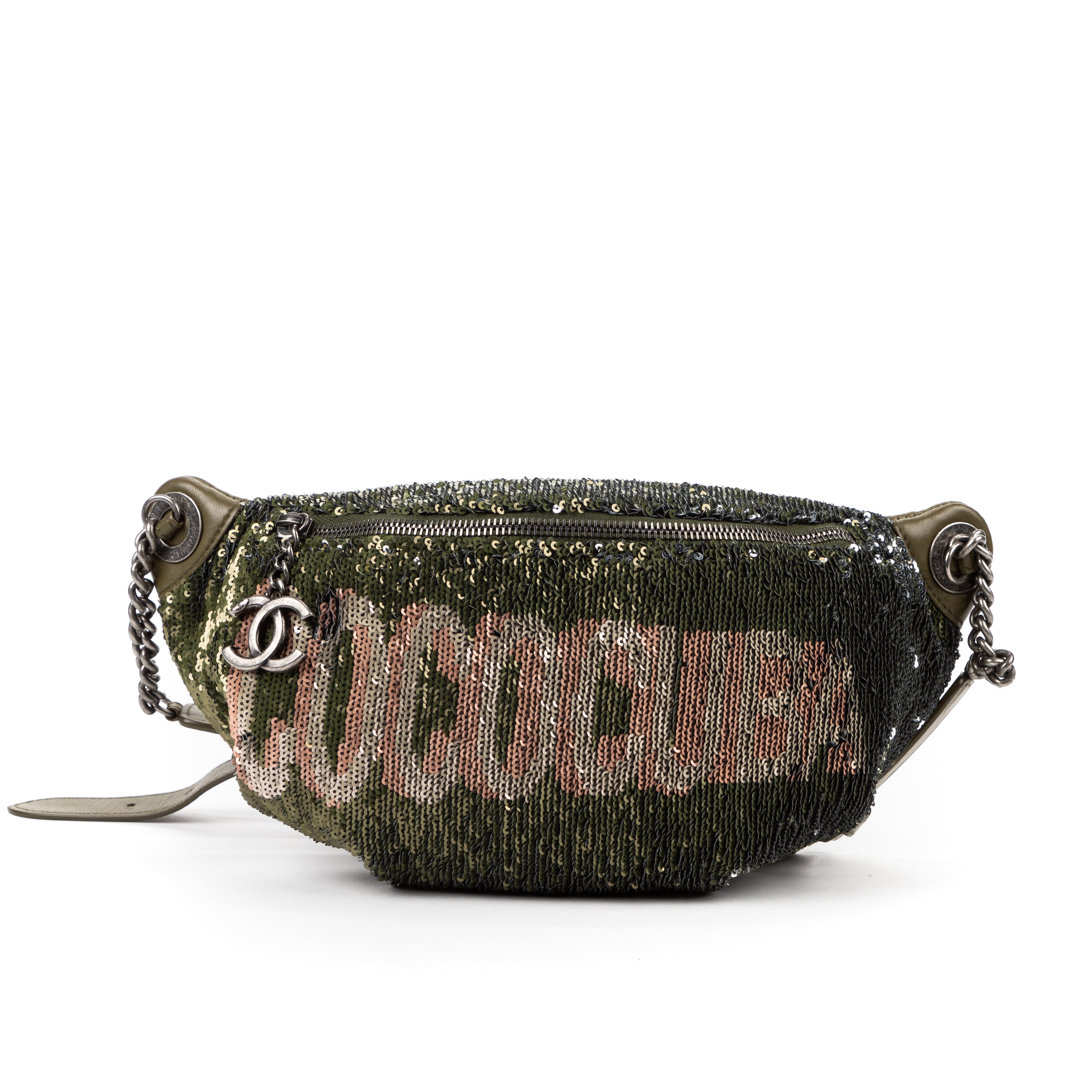 Waist Bag Ltd. Ed. Coco Cuba Belt Pouch Green Coco Cuba Sequins Canvas