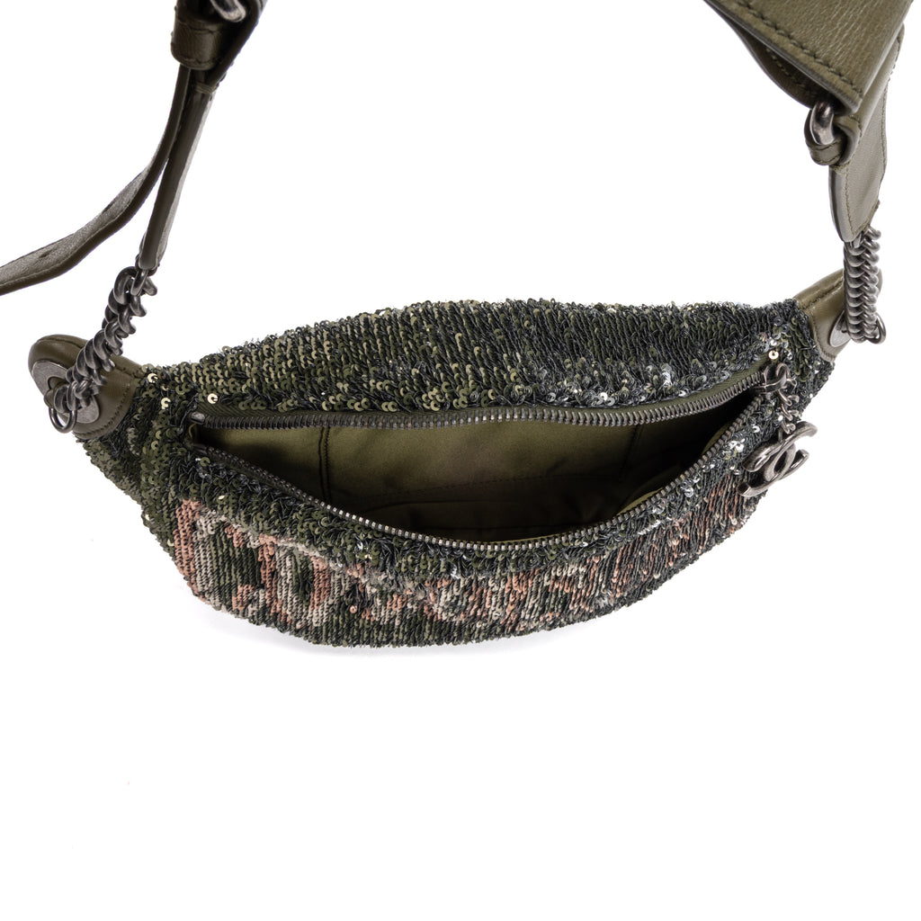 Waist Bag Ltd. Ed. Coco Cuba Belt Pouch Green Coco Cuba Sequins Canvas