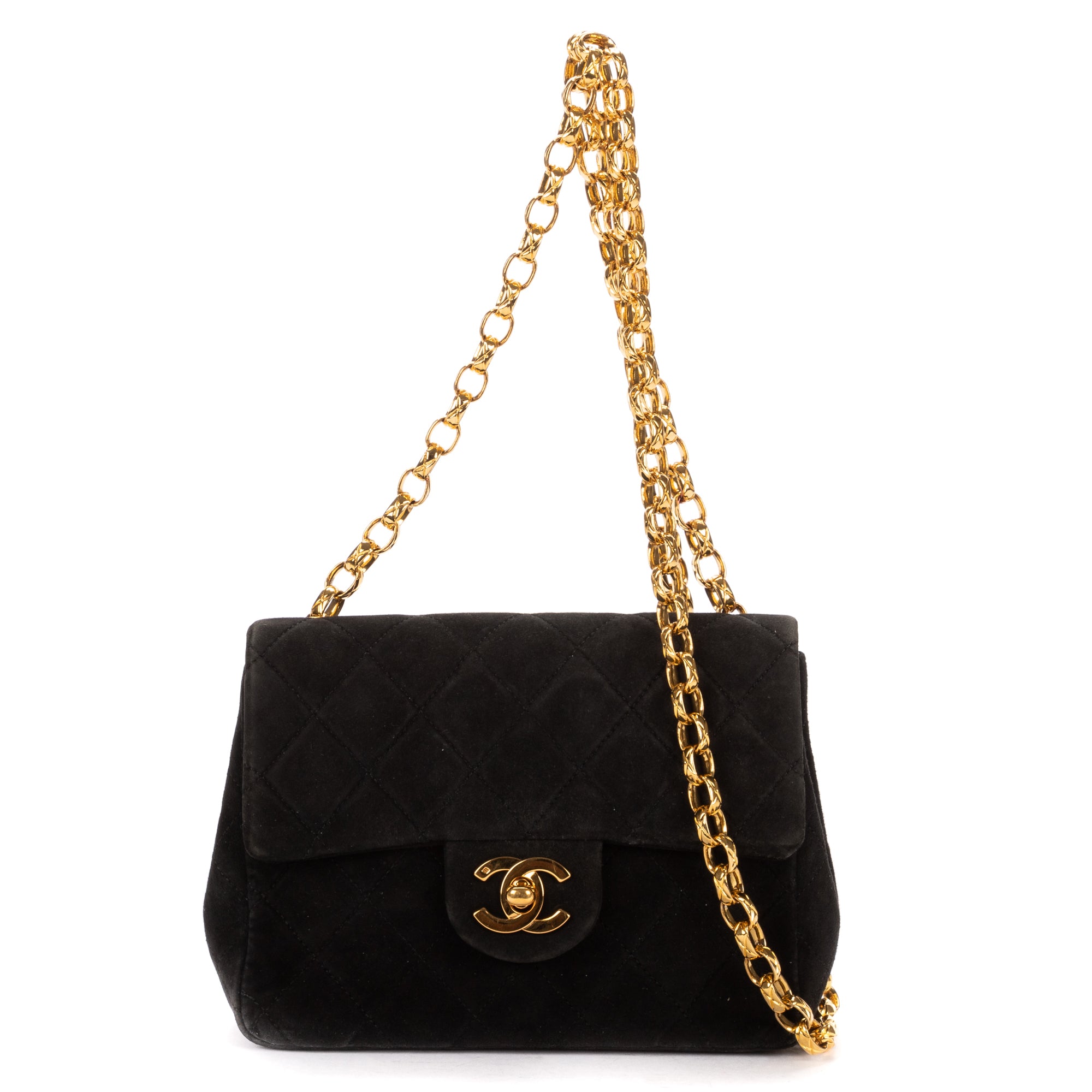 Shoulder bag Square Classic Flap Mini Black Suede Leather