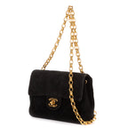 Shoulder bag Square Classic Flap Mini Black Suede Leather