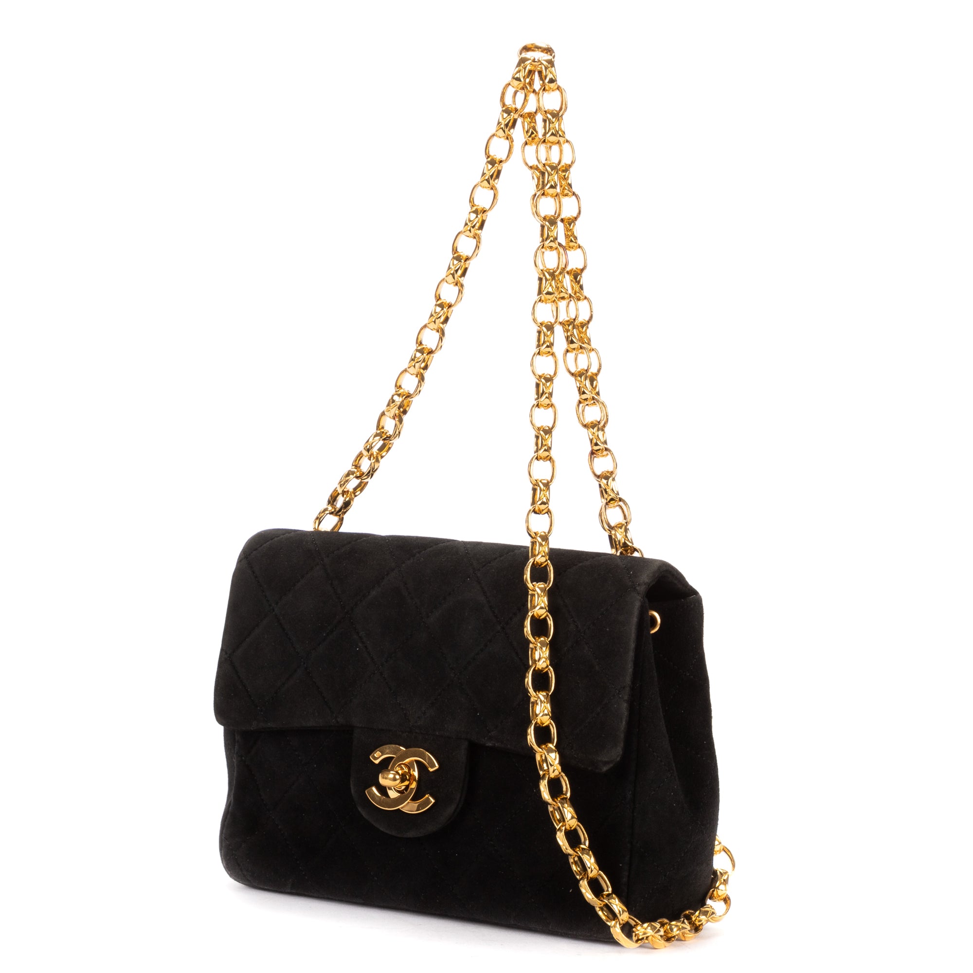 Shoulder bag Square Classic Flap Mini Black Suede Leather