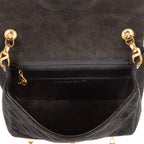 Shoulder bag Square Classic Flap Mini Black Suede Leather