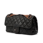 Shoulder Bag Vintage Flap 26 Grey Calfskin Quilted Leather