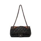 Shoulder Bag Vintage Flap 26 Grey Calfskin Quilted Leather