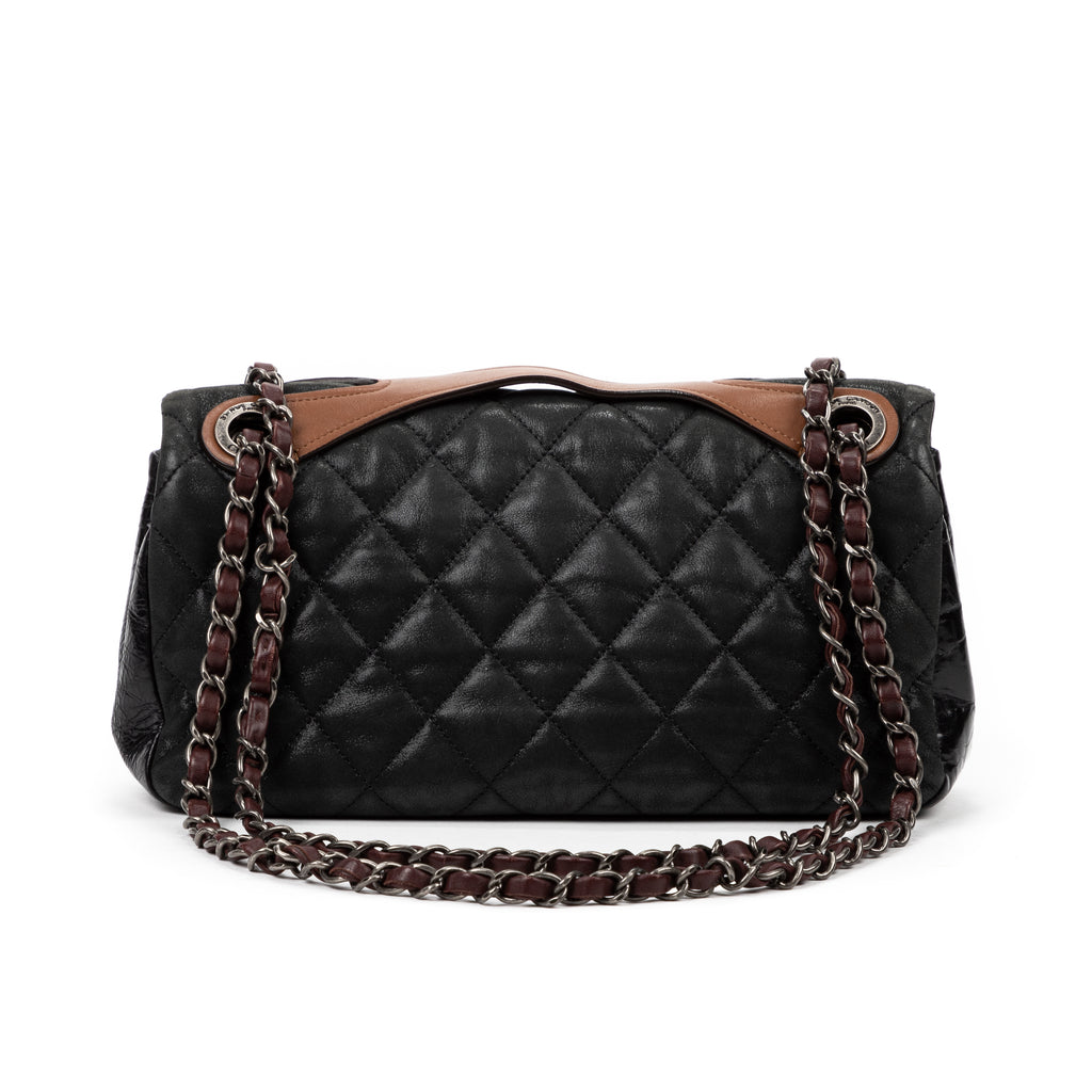 Shoulder Bag Vintage Flap 26 Grey Calfskin Quilted Leather