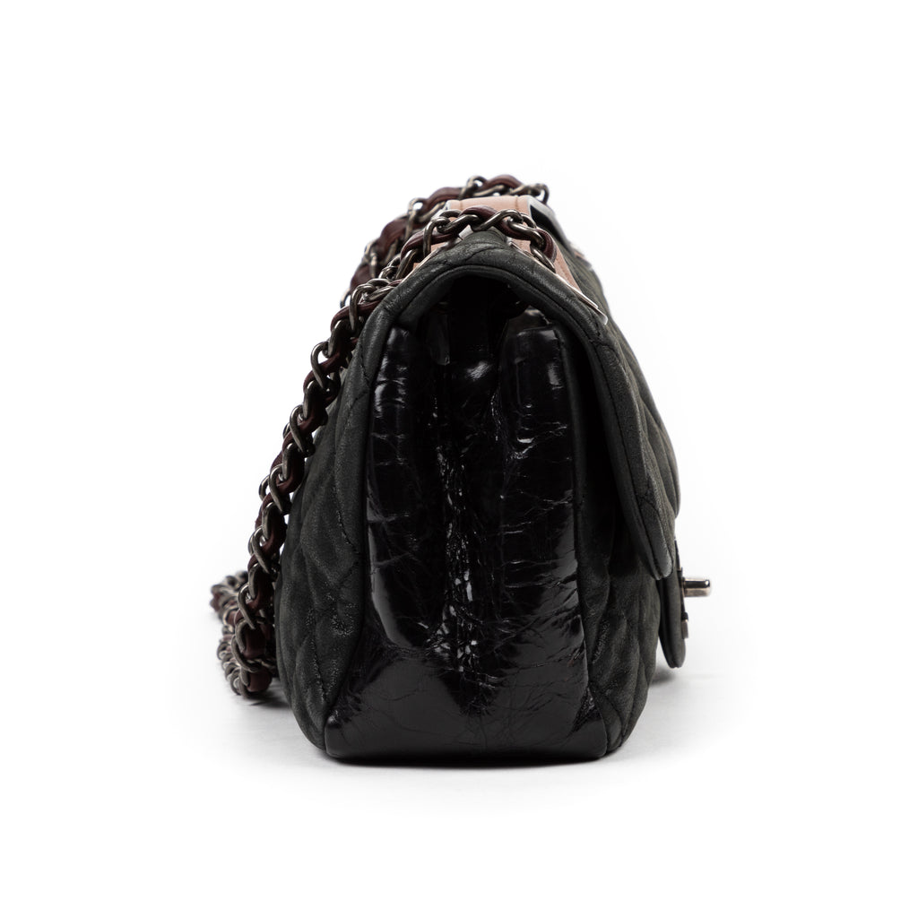 Shoulder Bag Vintage Flap 26 Grey Calfskin Quilted Leather
