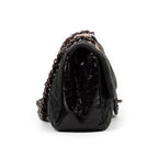 Shoulder Bag Vintage Flap 26 Grey Calfskin Quilted Leather