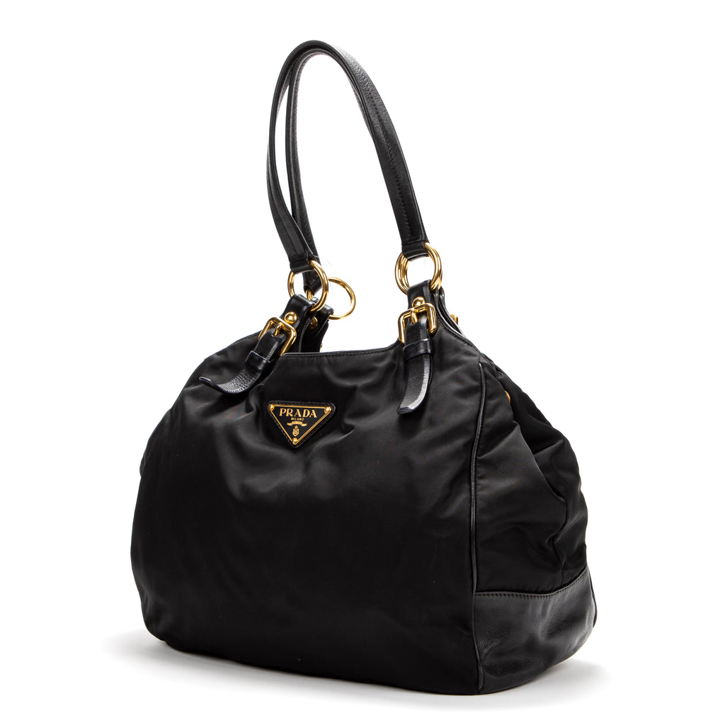 Shoulder Bag Big hobo Black Nylon Canvas