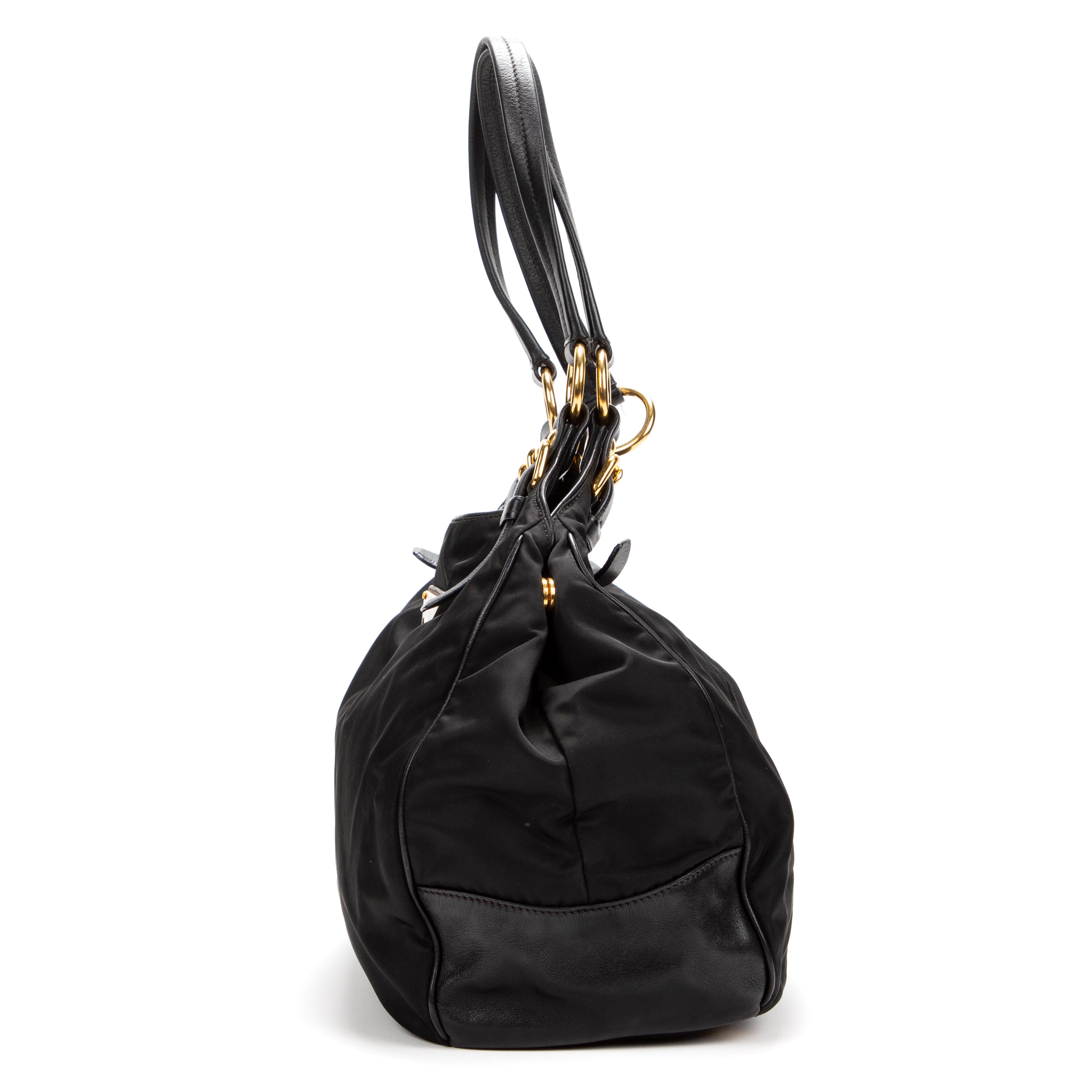 Shoulder Bag Big hobo Black Nylon Canvas