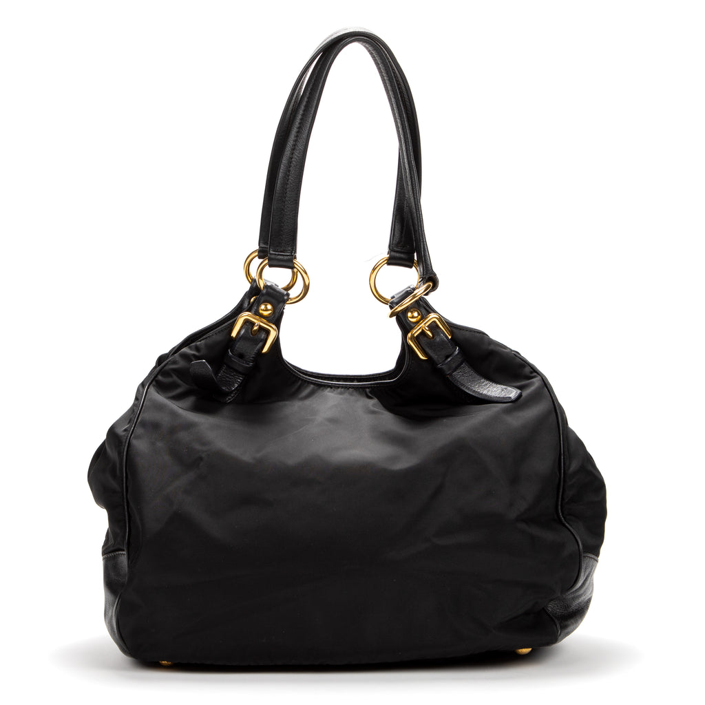 Shoulder Bag Big hobo Black Nylon Canvas