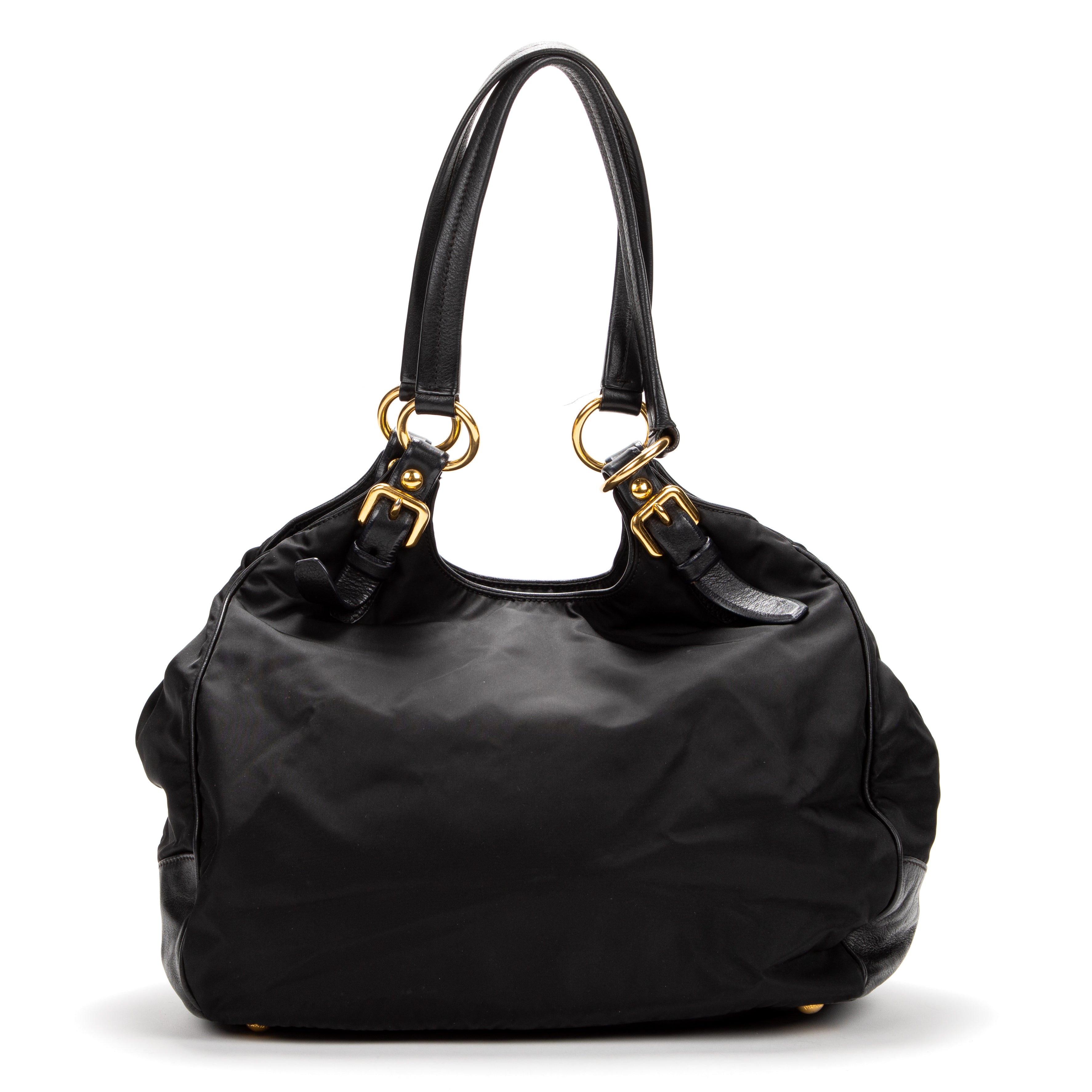 Shoulder Bag Big hobo Black Nylon Canvas
