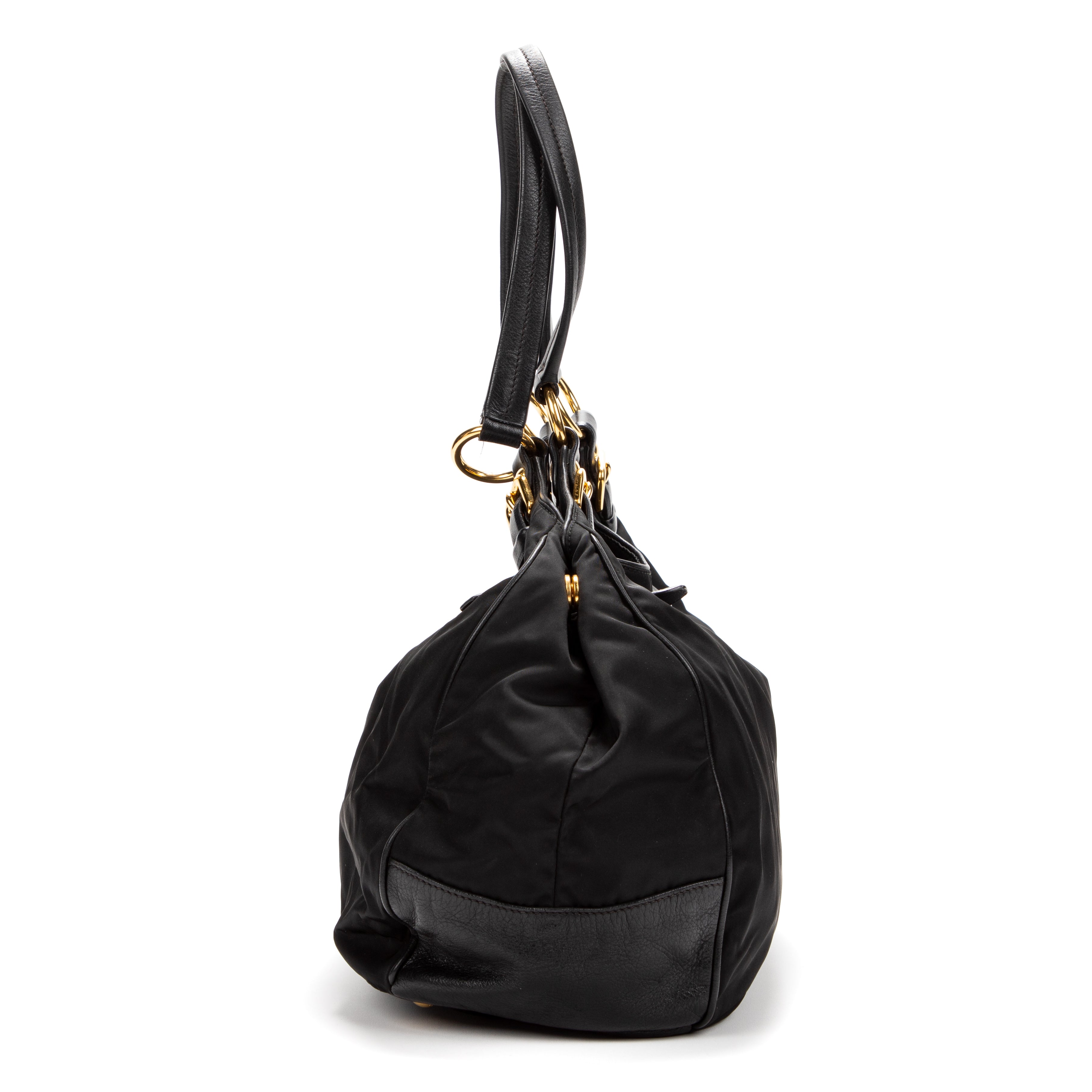 Shoulder Bag Big hobo Black Nylon Canvas