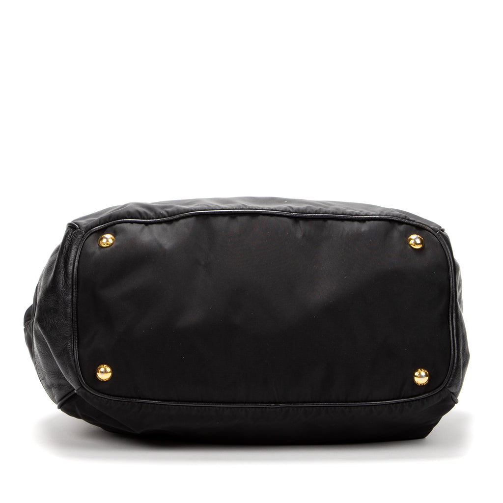 Shoulder Bag Big hobo Black Nylon Canvas