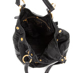 Shoulder Bag Big hobo Black Nylon Canvas