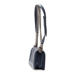 Shoulder Bag Reverso Boy Medium Blue Calfskin Leather