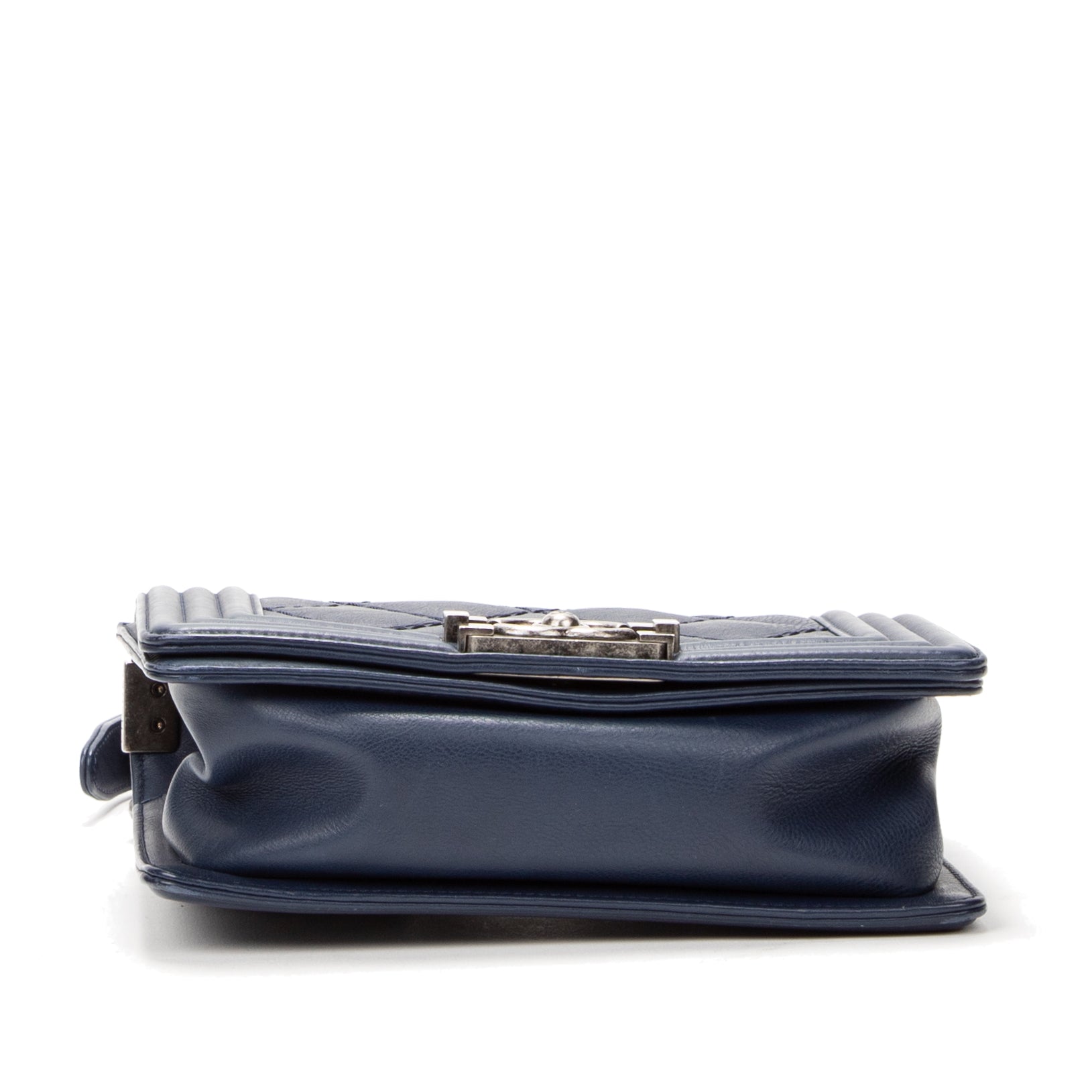 Shoulder Bag Reverso Boy Medium Blue Calfskin Leather