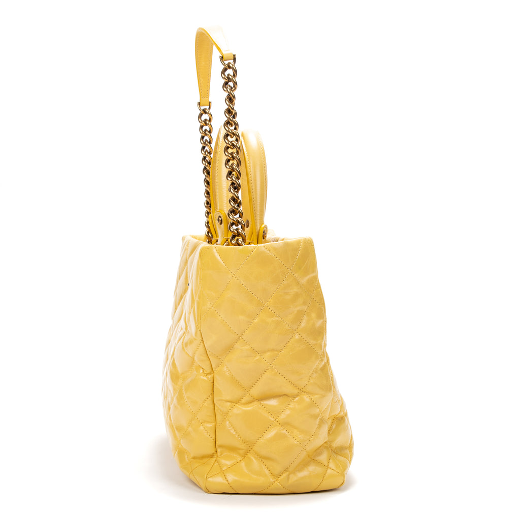 Handbag Reissue Top Handle Shopper Yellow Aged Calfskin Leather