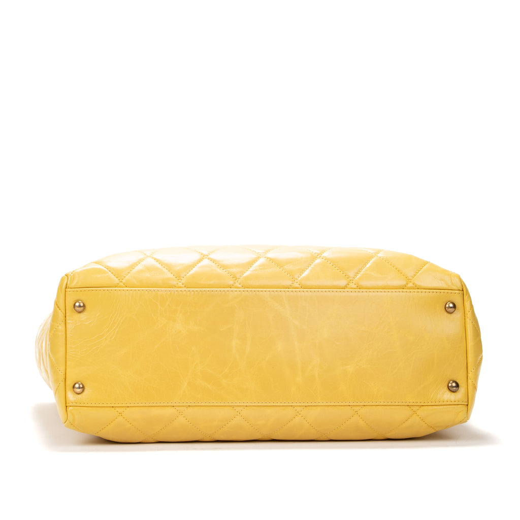Handbag Reissue Top Handle Shopper Yellow Aged Calfskin Leather