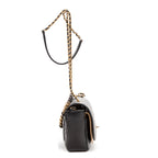 Shoulder Bag Flap Black Soft Leather