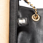 Shoulder Bag Flap Black Soft Leather