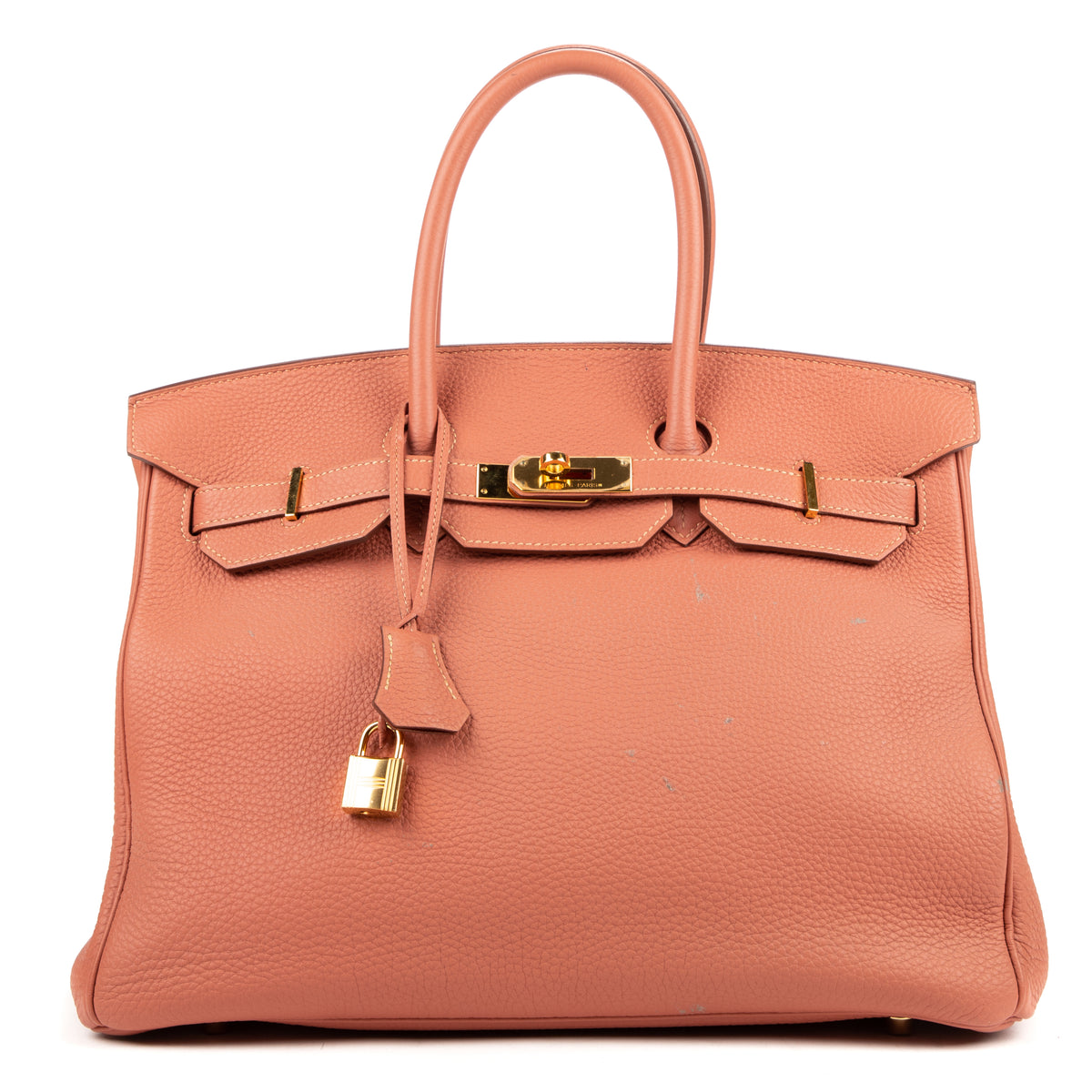 Handbag Birkin 35 Crevette Togo Leather