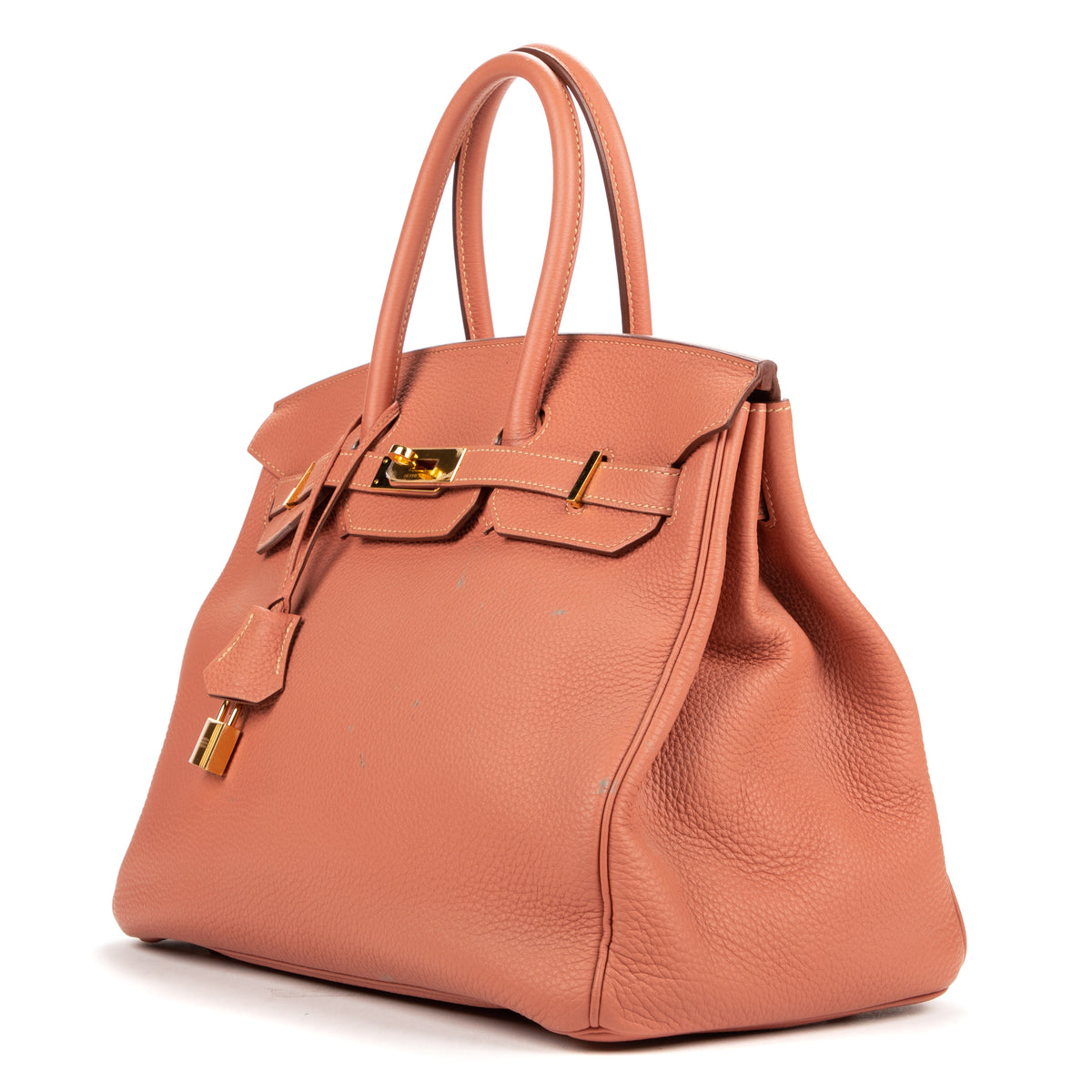 Handbag Birkin 35 Crevette Togo Leather