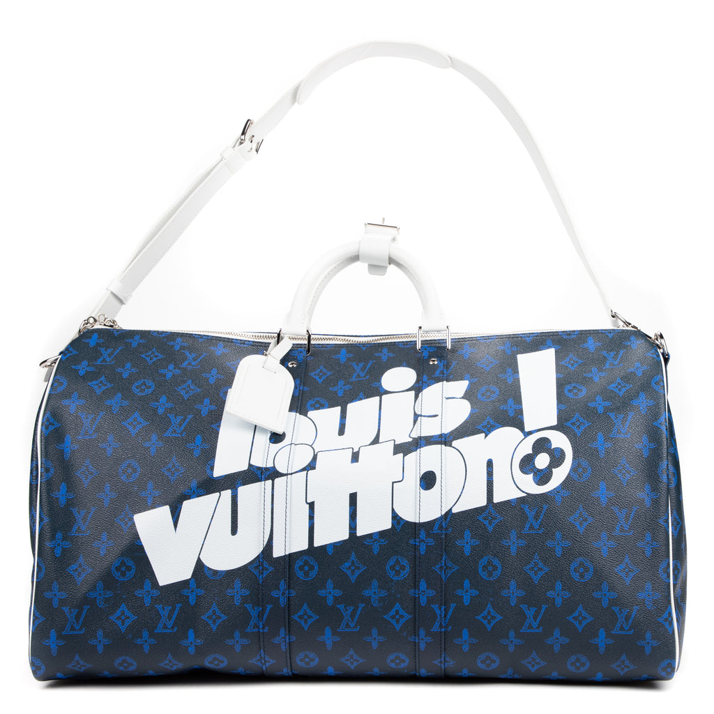 Travel Bag Capsule Collection Everyday Keepall Bandouliere 50 Blue Louis Vuitton! Monogram Canvas