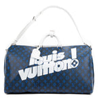 Travel Bag Capsule Collection Everyday Keepall Bandouliere 50 Blue Louis Vuitton! Monogram Canvas