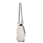 Shoulder bag Ice cube flap Silver Calfskin Leather/PVC