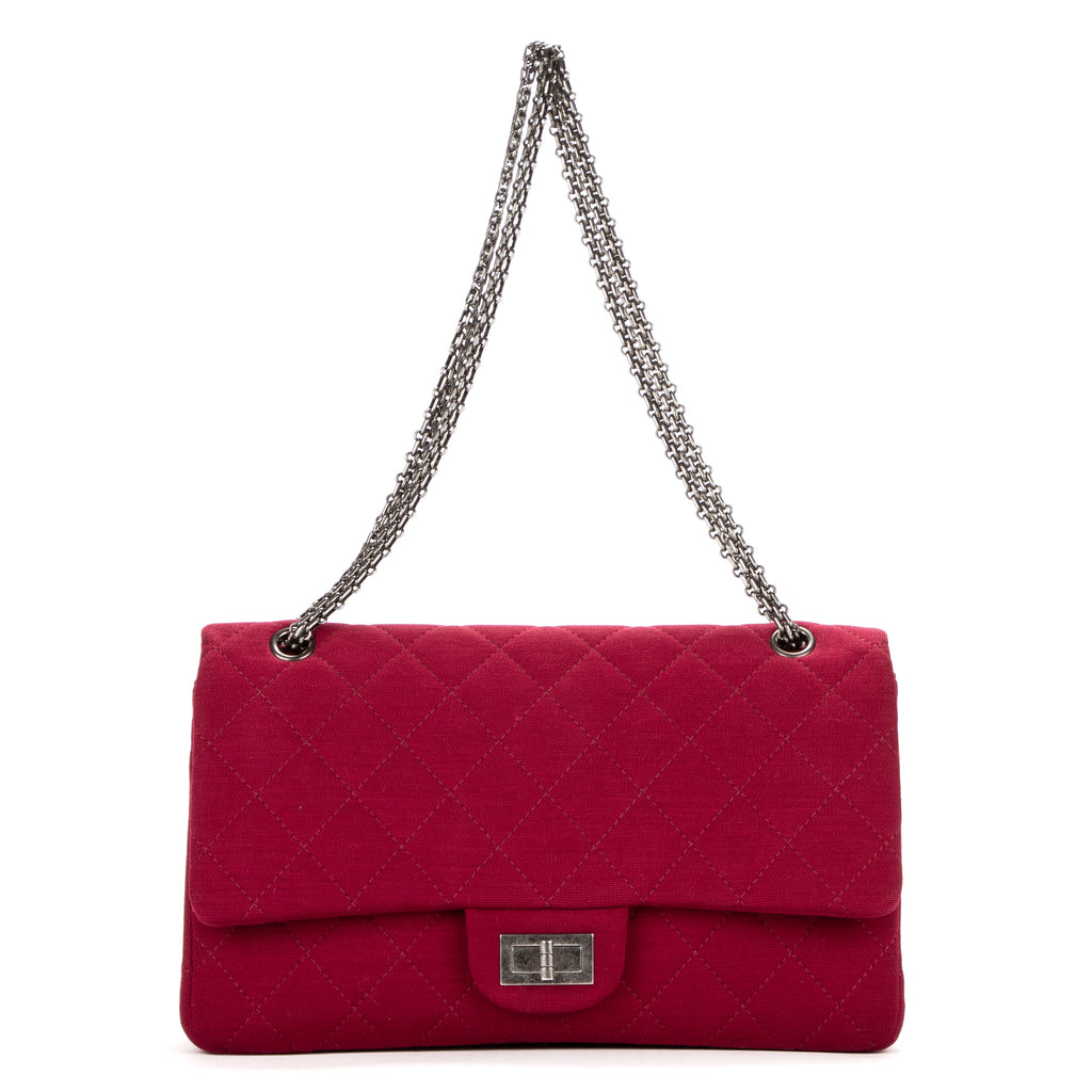 Shoulder Bag Large 227 Reissue Flap Framboise Jersey Quilted Canvas