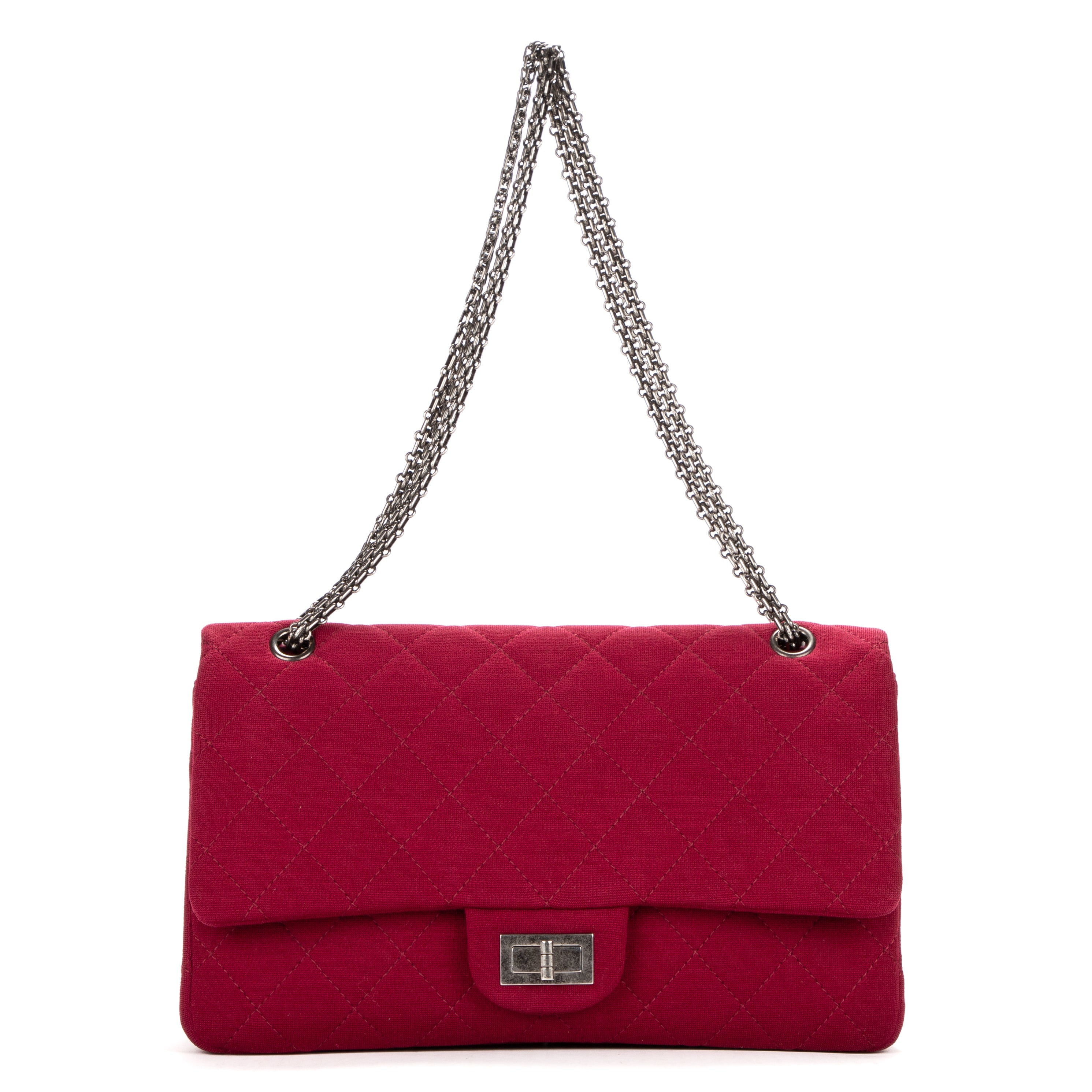 Shoulder Bag Large 227 Reissue Flap Framboise Jersey Quilted Canvas
