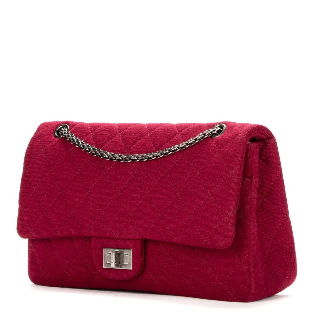 Shoulder Bag Large 227 Reissue Flap Framboise Jersey Quilted Canvas