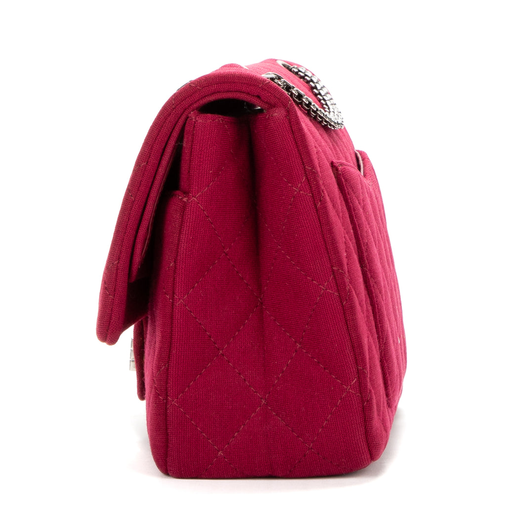Shoulder Bag Large 227 Reissue Flap Framboise Jersey Quilted Canvas