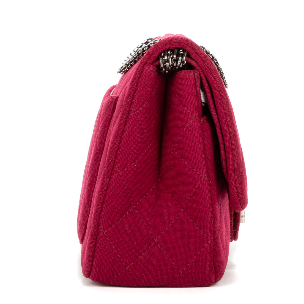 Shoulder Bag Large 227 Reissue Flap Framboise Jersey Quilted Canvas