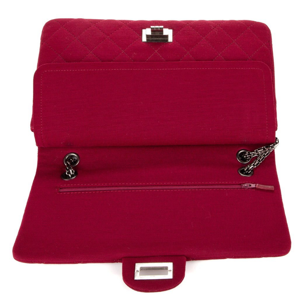 Shoulder Bag Large 227 Reissue Flap Framboise Jersey Quilted Canvas