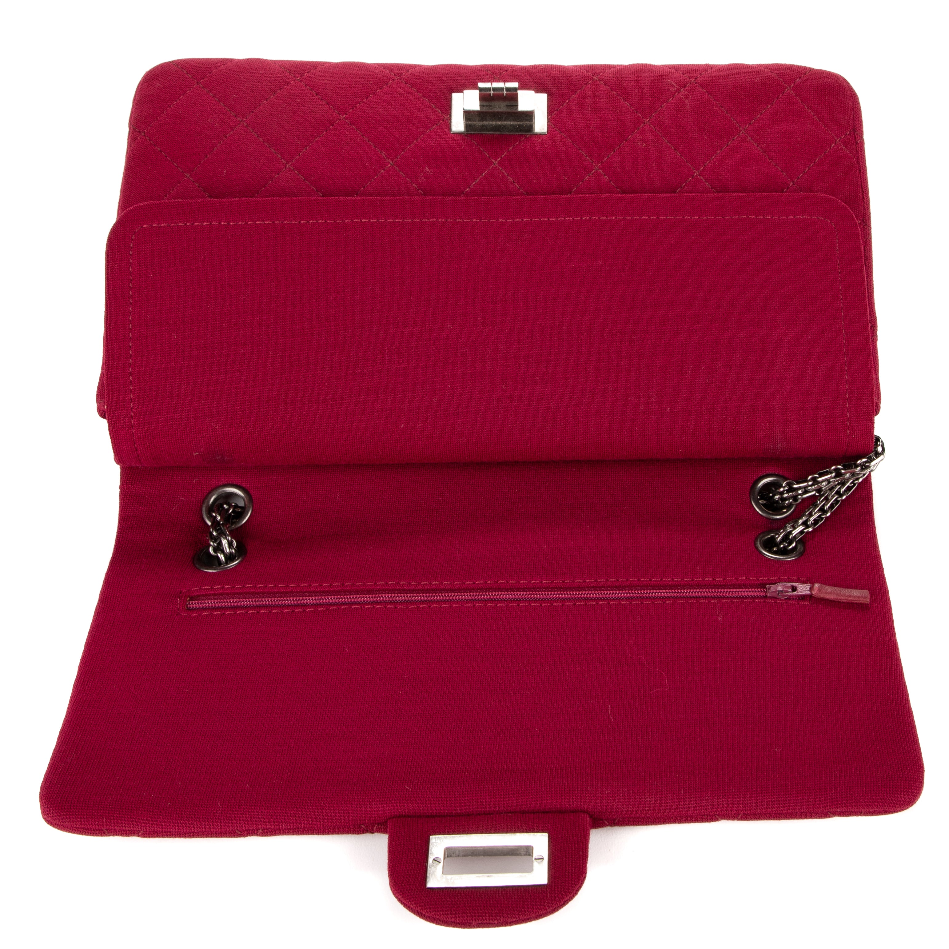 Shoulder Bag Large 227 Reissue Flap Framboise Jersey Quilted Canvas