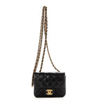 Shoulder Bag Classic Flap Mini Black Calfskin Quilted Leather