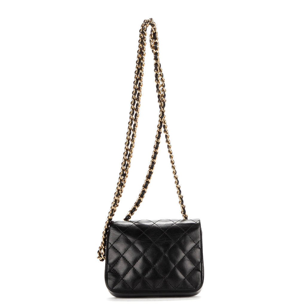 Shoulder Bag Classic Flap Mini Black Calfskin Quilted Leather