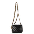 Shoulder Bag Classic Flap Mini Black Calfskin Quilted Leather