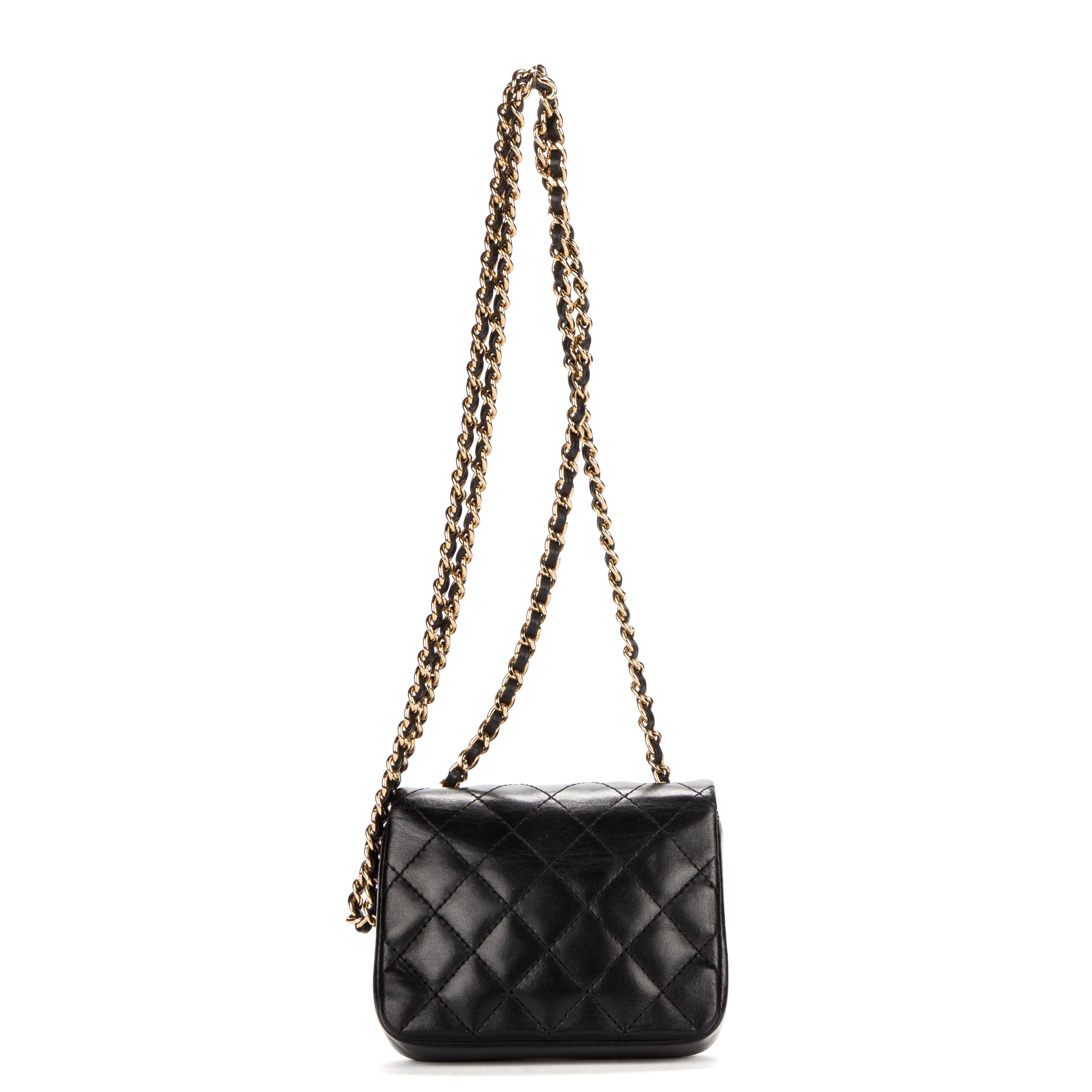 Shoulder Bag Classic Flap Mini Black Calfskin Quilted Leather