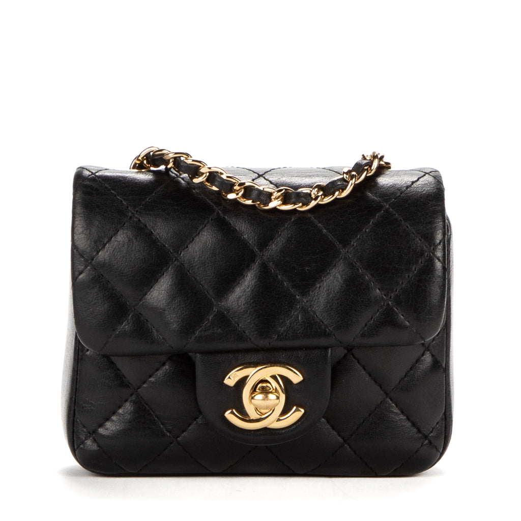 Shoulder Bag Classic Flap Mini Black Calfskin Quilted Leather
