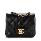 Shoulder Bag Classic Flap Mini Black Calfskin Quilted Leather