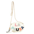 Shoulder Bag La Pausa Villa Oval Cream Calfskin Leather