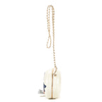 Shoulder Bag La Pausa Villa Oval Cream Calfskin Leather