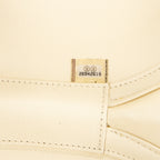Shoulder Bag La Pausa Villa Oval Cream Calfskin Leather