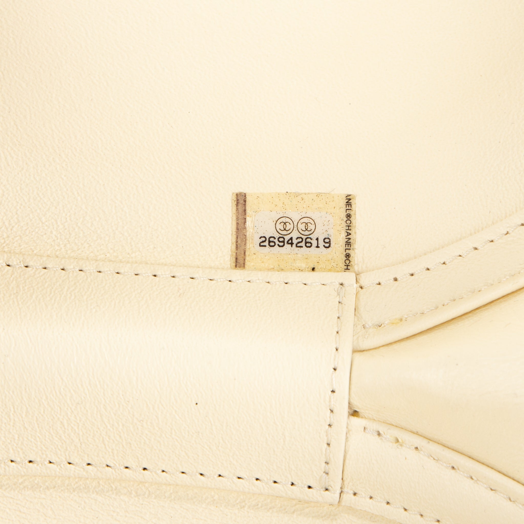 Shoulder Bag La Pausa Villa Oval Cream Calfskin Leather