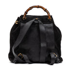 Backpack Bamboo Black Suede Leather