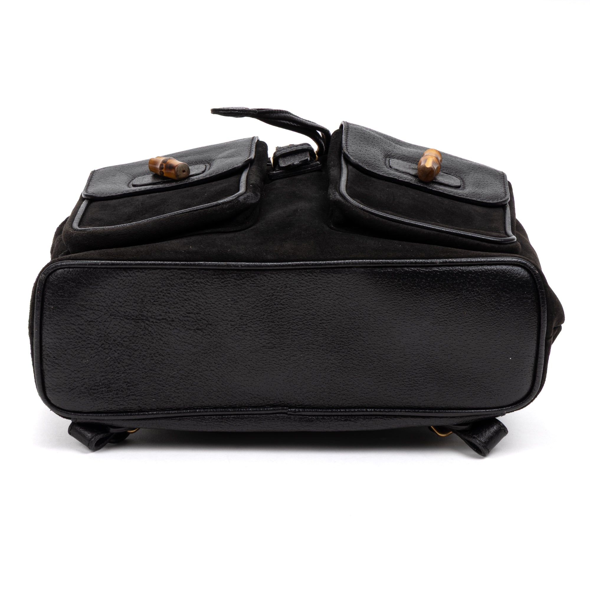 Backpack Bamboo Black Suede Leather